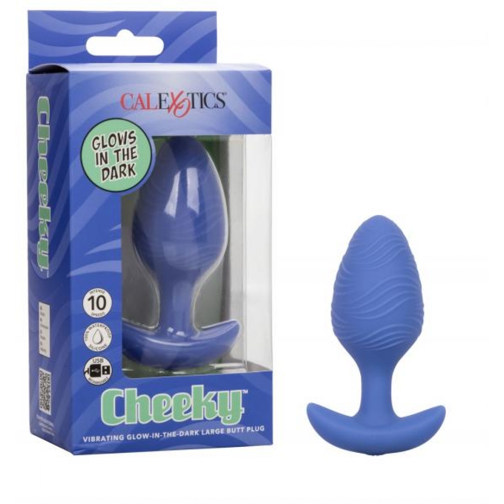 Cheeky Vibrating Glow-in-the- Dark Large Butt Plug - Anal Plugs