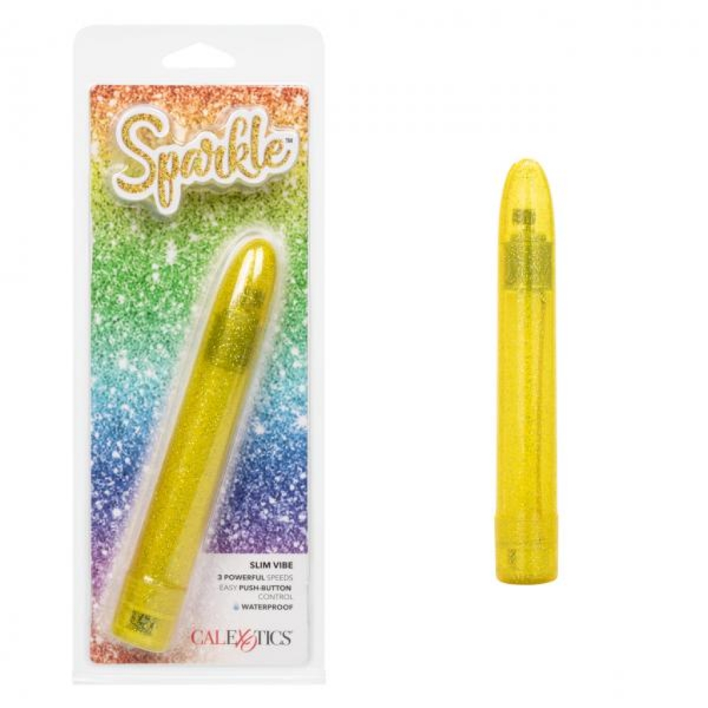 Sparkle Slim Vibe Massager - Vibrant Yellow