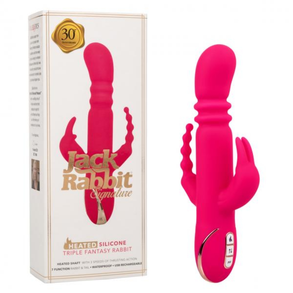 Jack Rabbit Signature Heated Triple Fantasy Rabbit - Rabbit Vibrators