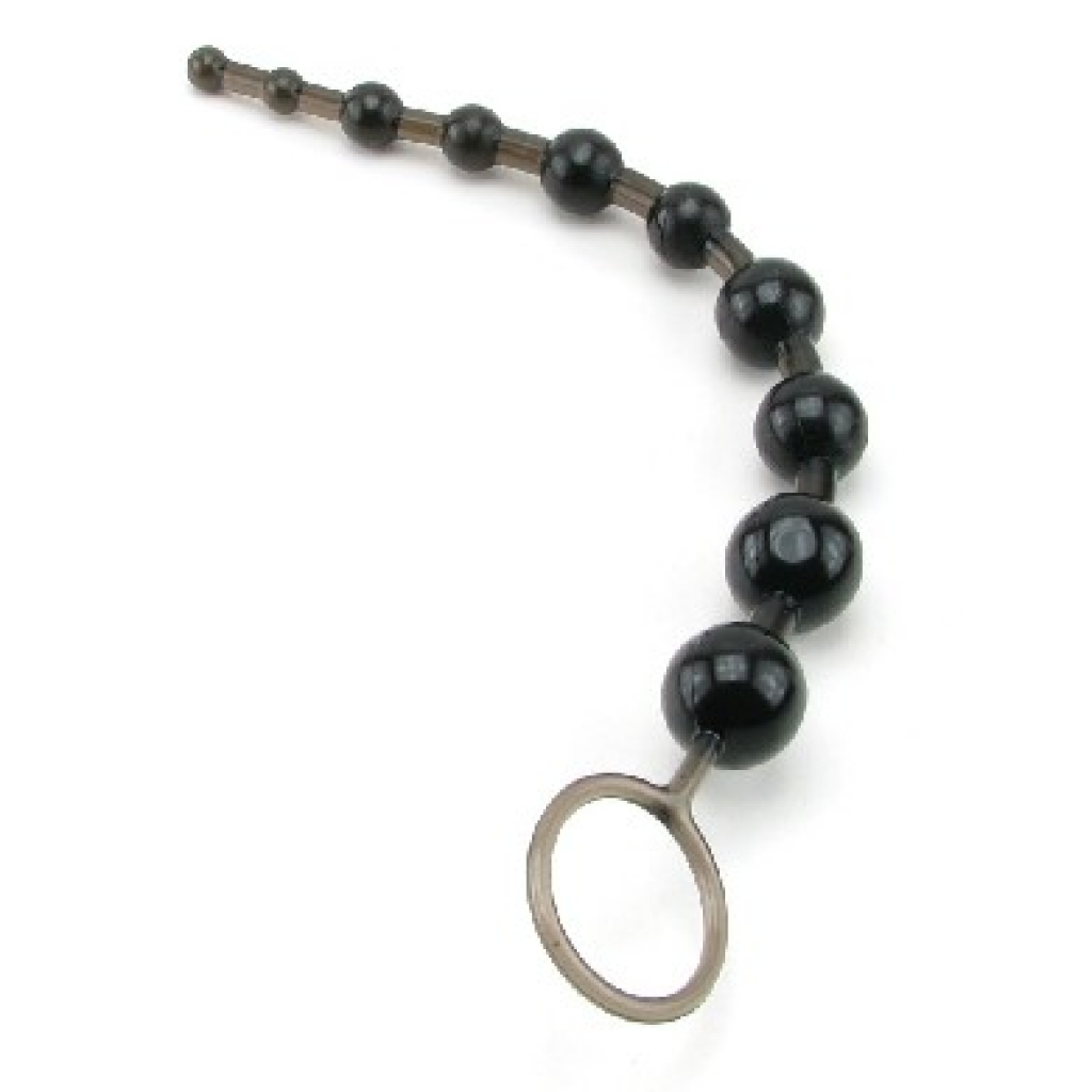 X 10 Beads Graduated Anal Beads - 11 Inch - Black