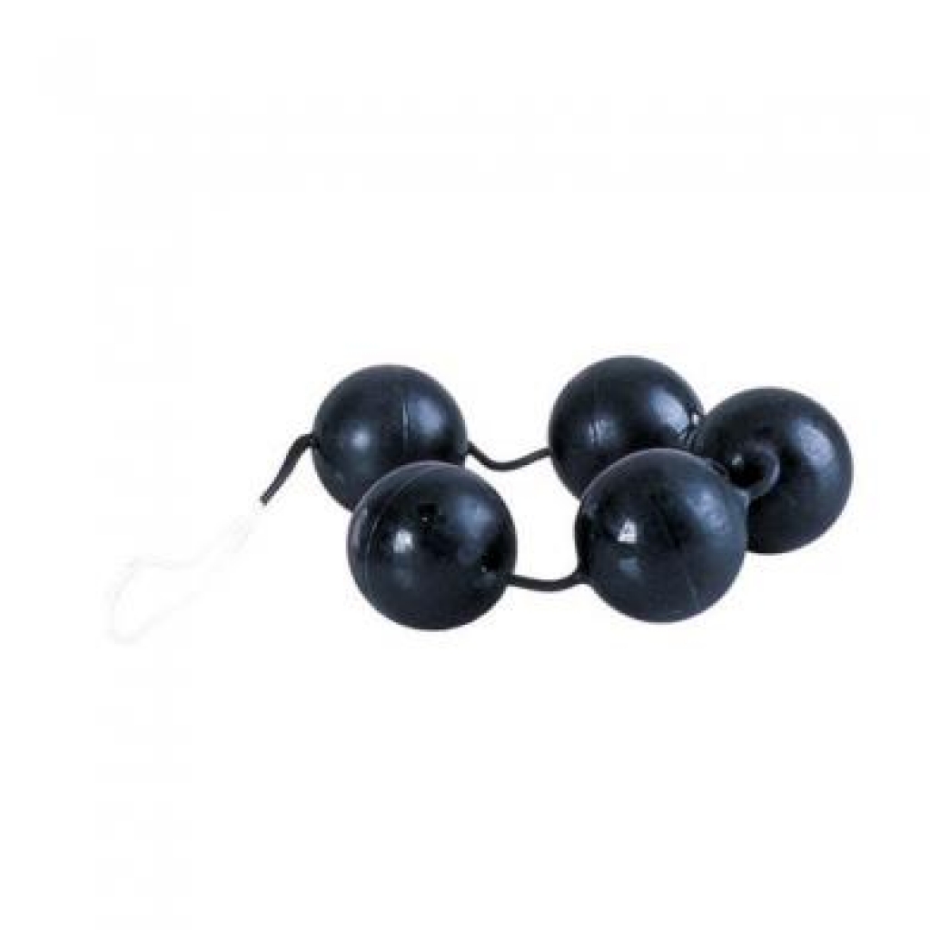 Power Balls Latex Dipped Weighted Pleasure Balls 1.25 Inch - Black - Anal Beads