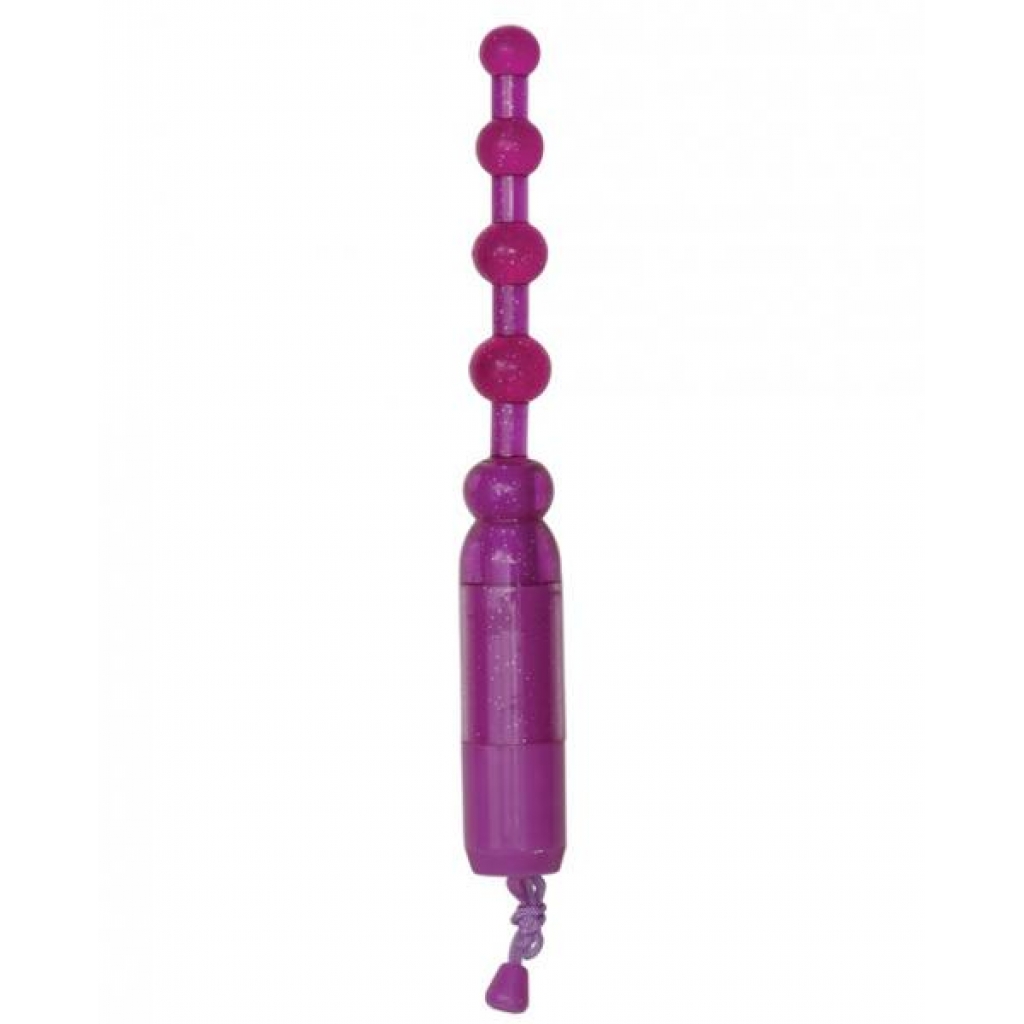 Waterproof Vibrating Anal Beads - Purple - Anal Beads