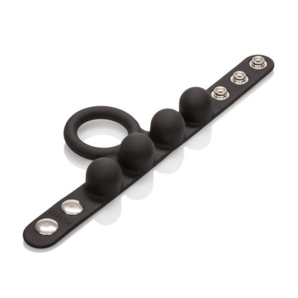 Medium Weighted C Ring Ball Stretcher Black - Mens Cock & Ball Gear