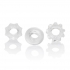 Reversible Ring Set Clear Pack Of 3 - Cock Ring Trios