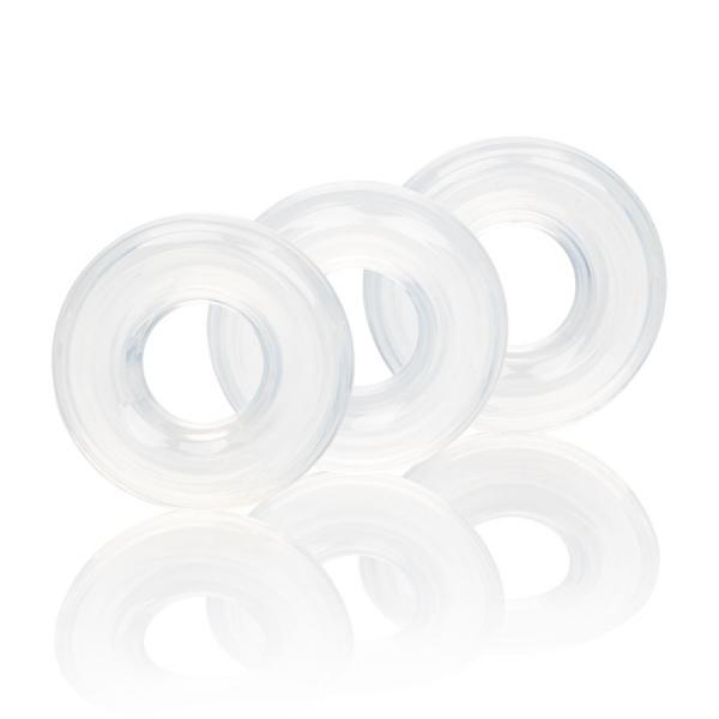 Set Of 3 Silicone Stacker Rings Clear - Cock Ring Trios