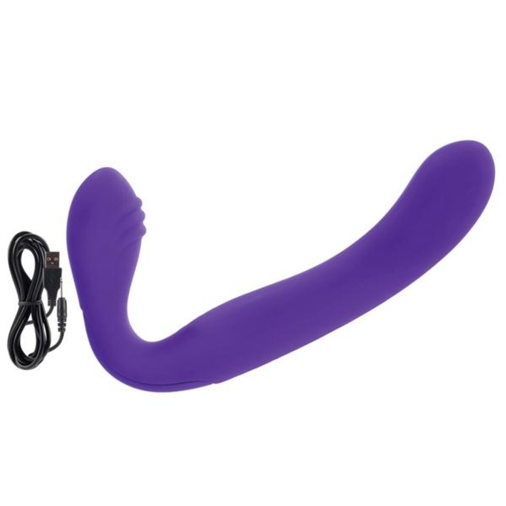 Rechargeable Silicone Love Rider Strapless Strap-on - Purple - Strapless Strap-ons