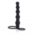 Silicone Love Rider Beaded Dual Penetrator Black - Double Penetration Penis Rings