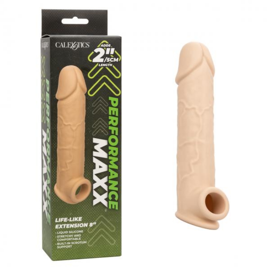 Performance Maxx Life-like Extension 8in Ivory - Penis Sleeves & Enhancers