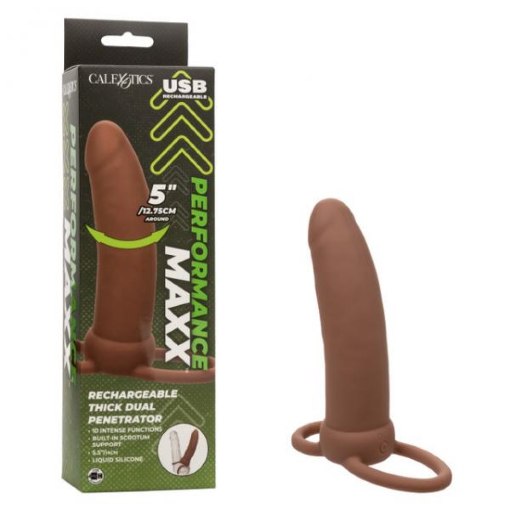 Performance Maxx Thick Dual Penetrator Brown - Realistic