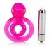 Dual Clit Flicker With Removable Waterproof Stimulator Pink - Couples Vibrating Penis Rings