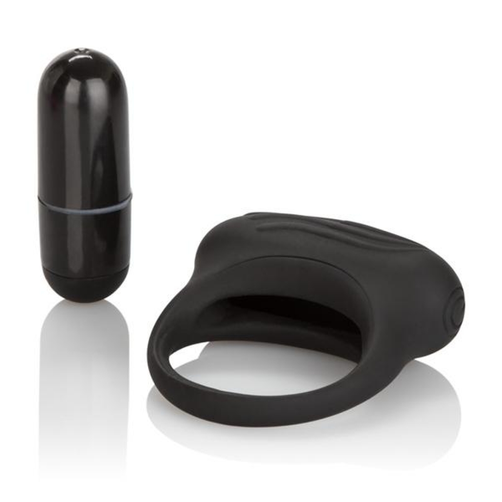 Lover's Arouser Black Vibrating Couples Ring - Couples Vibrating Penis Rings
