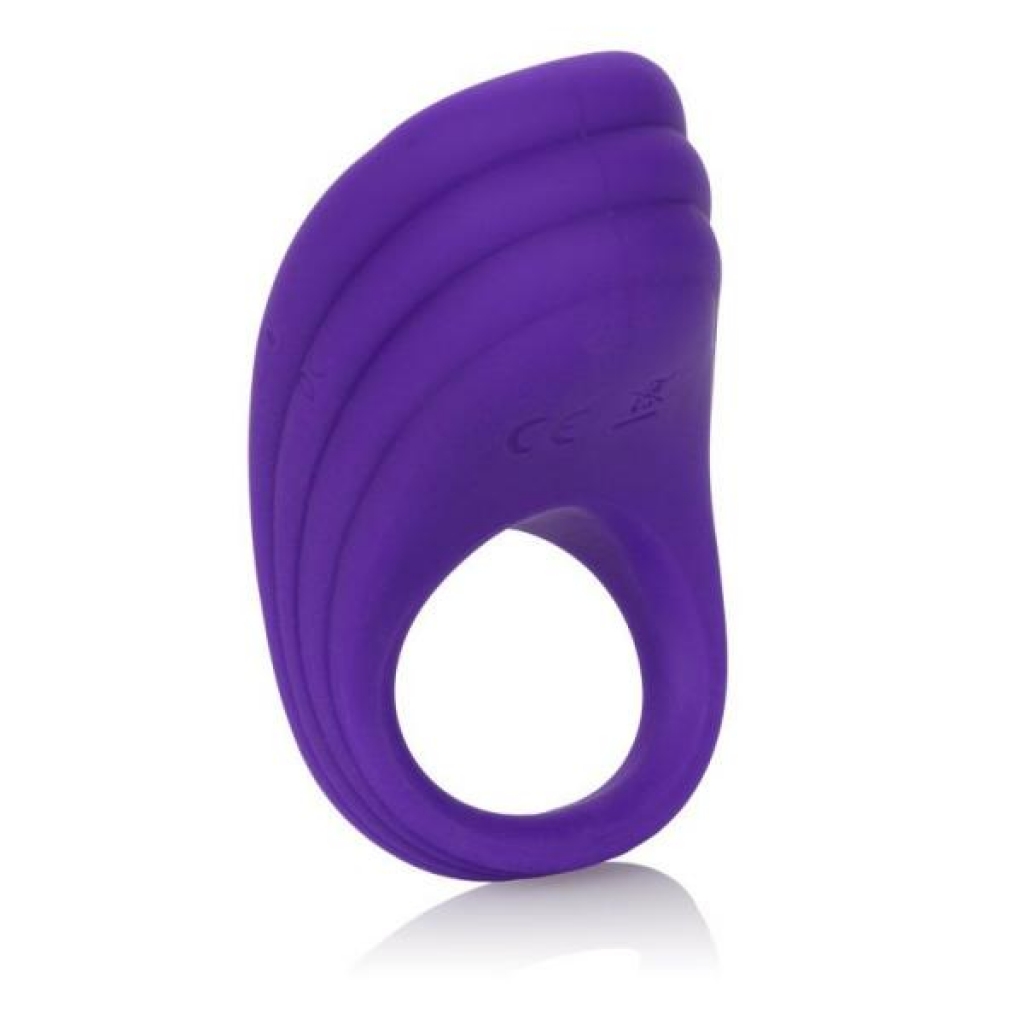 Silicone Rechargeable Passion Enhancer Ring Purple - Couples Vibrating Penis Rings