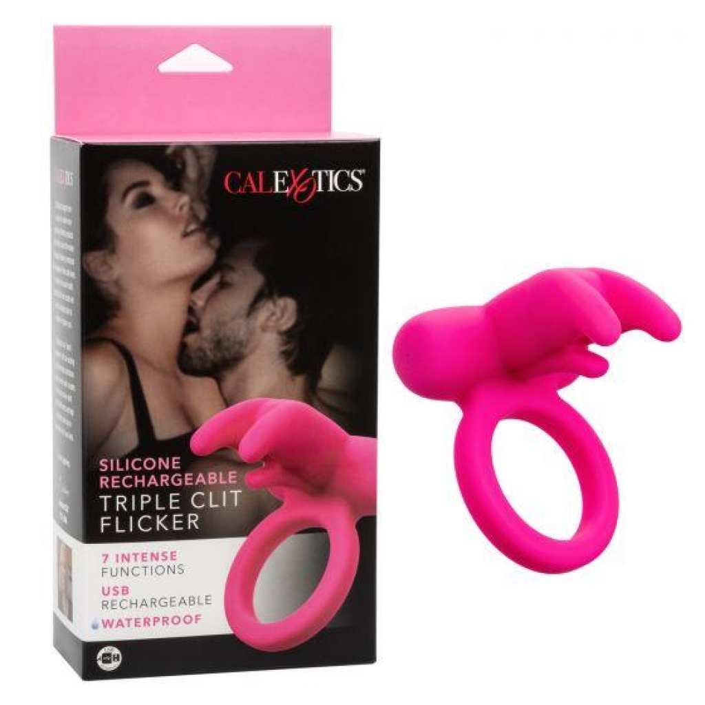 Silicone Rechargeable Triple Clit Flicker - Finger Vibrators