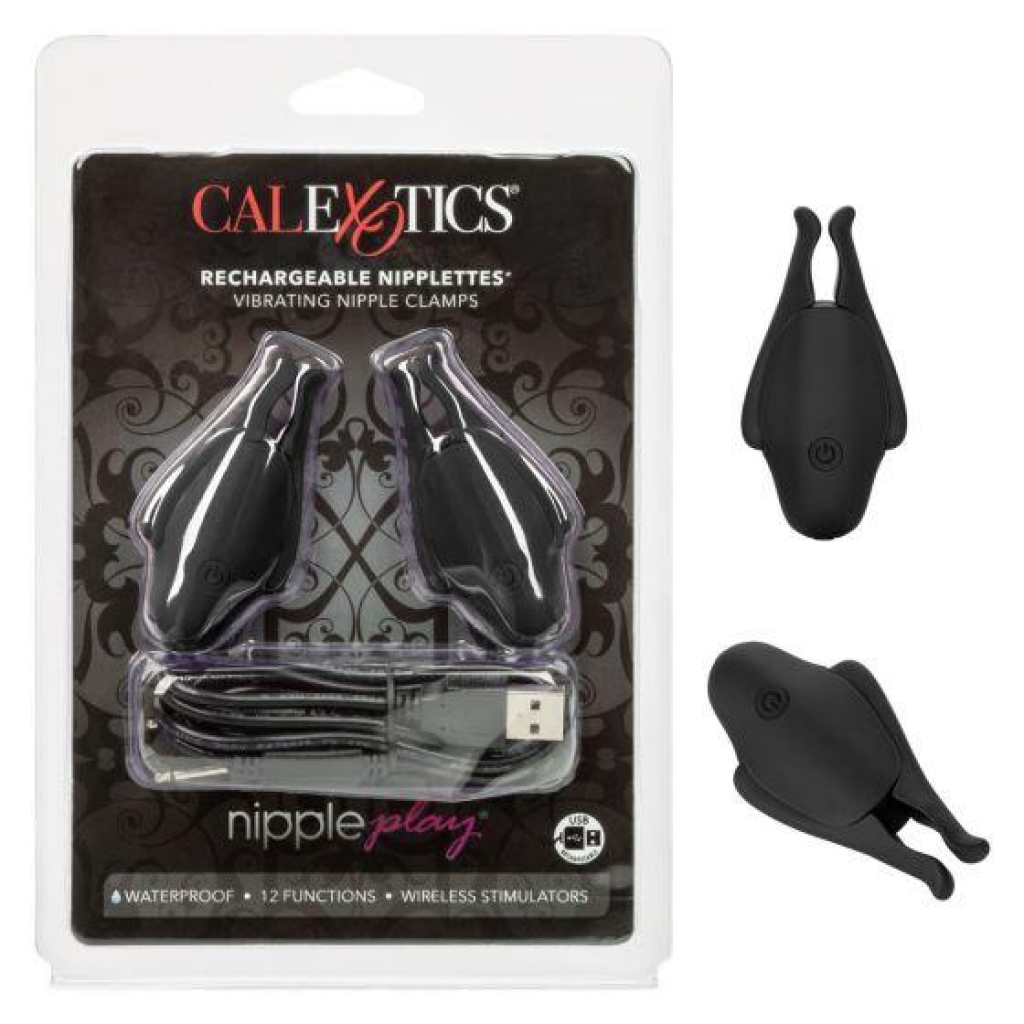 Nipple Play Rechargeable Nipplettes Black - Nipple Clamps
