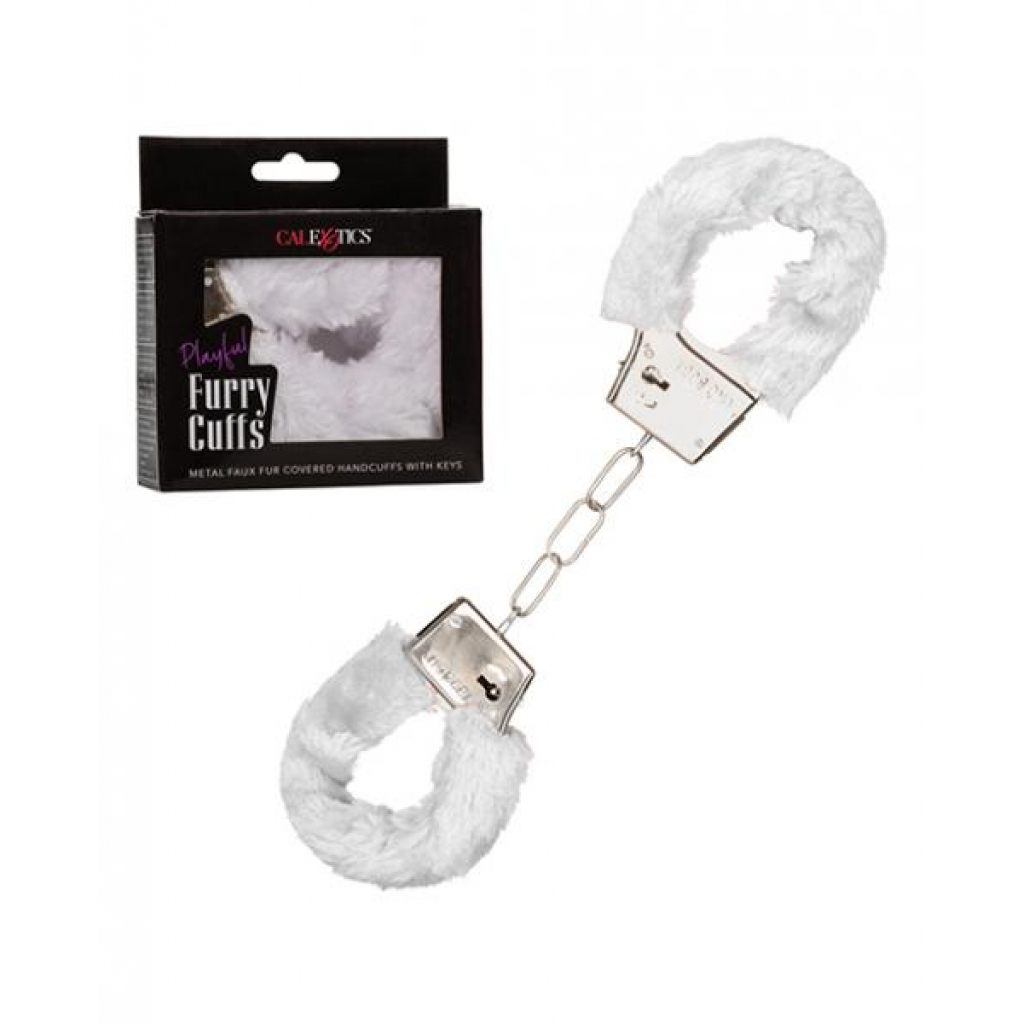 Playful Furry Cuffs White - Handcuffs