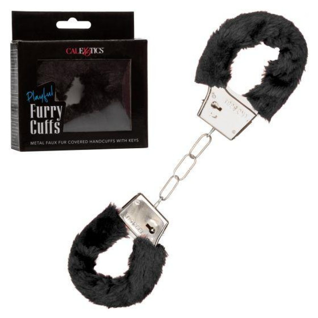 Playful Furry Cuffs Black - Handcuffs