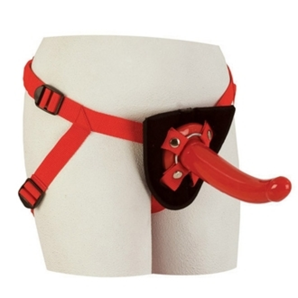 Red Rider Adjustable Strap On With 7 Inch Dong - Harness & Dong Sets