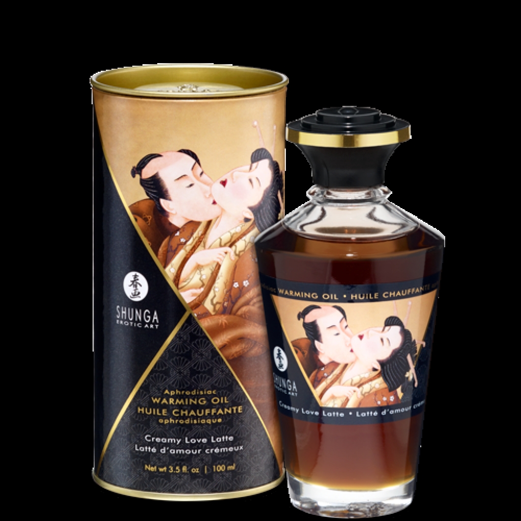 Shunga Warming Massage Oil Love Latte 3.5 fluid ounces - Sensual Massage Oils & Lotions