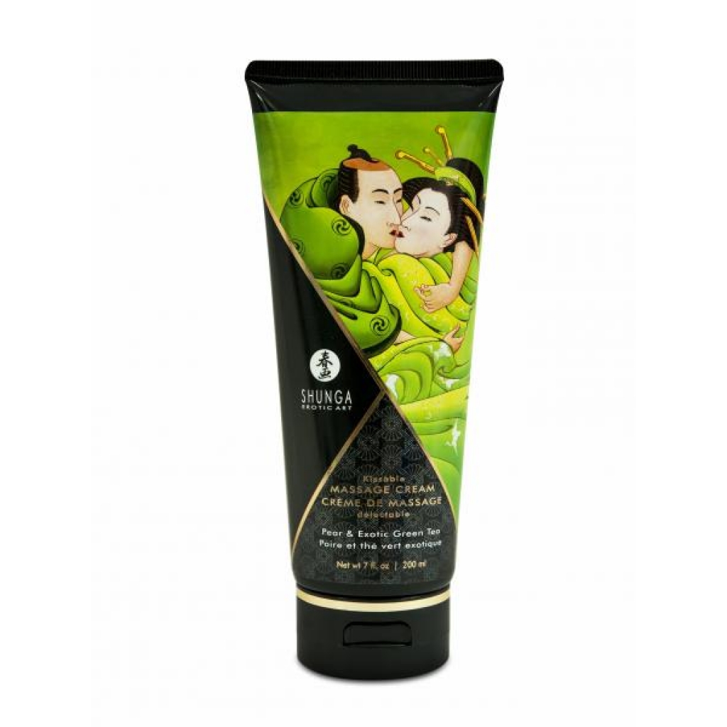 Shunga Massage Cream Pear & Green Tea 7oz - Sensual Massage Oils & Lotions