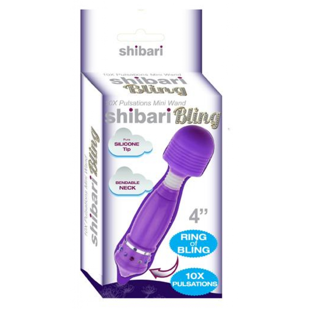 Shibari Sexy! Bling Bling Mini Wand Purple - Body Massagers