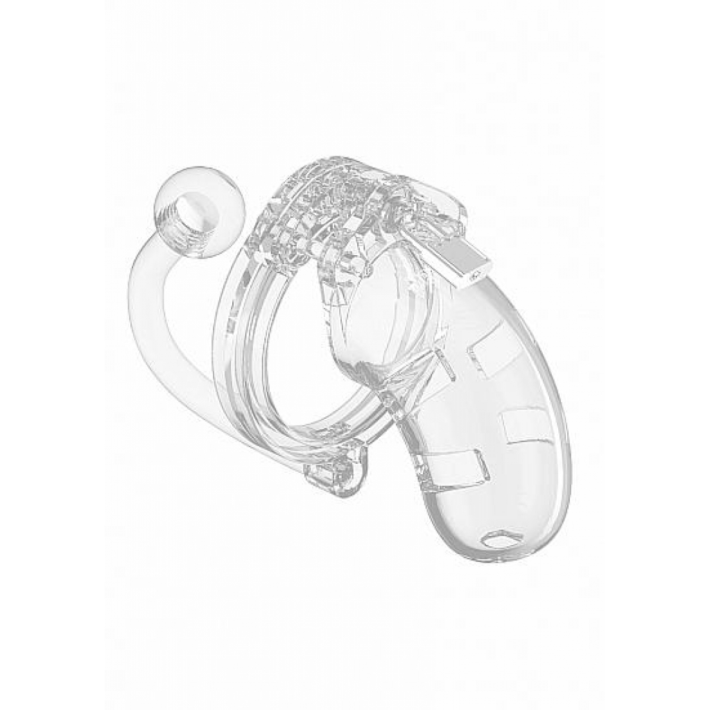 Mancage Chastity 3.5in Cage W/ Plug Model 10 Transparent - Chastity & Cock Cages