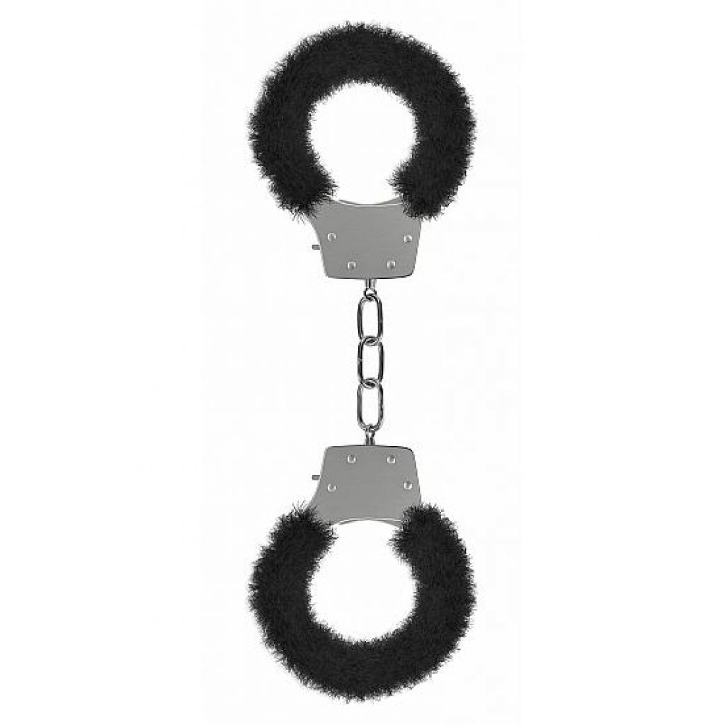 Ouch Pleasure Handcuffs Furry Black - Handcuffs