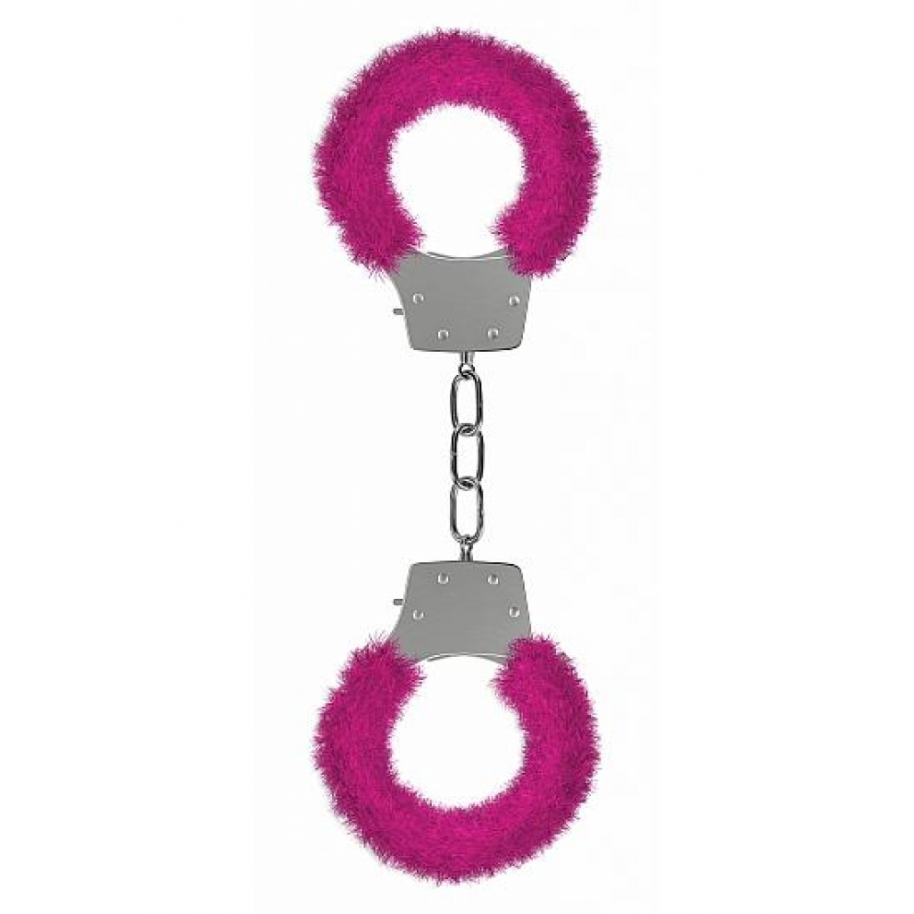 Ouch Pleasure Handcuffs Furry Pink - Handcuffs