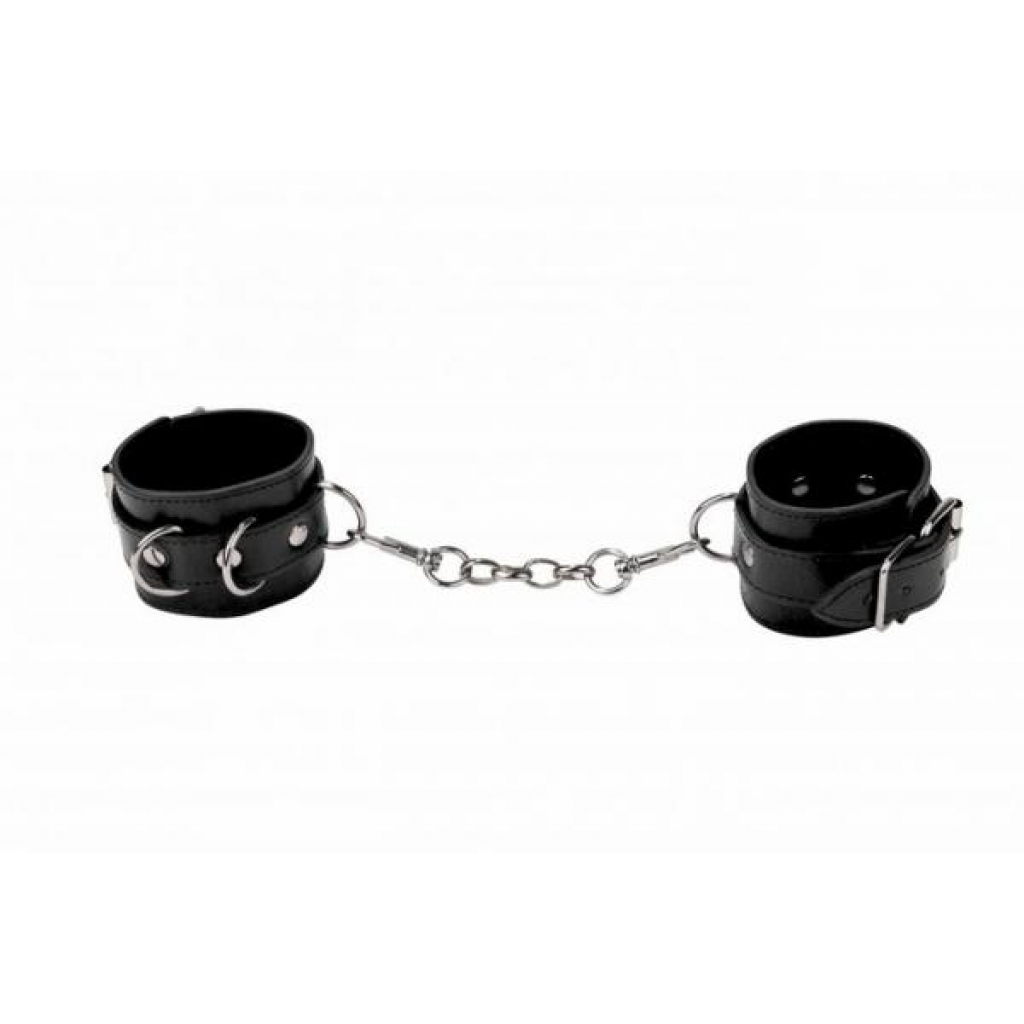 Ouch Leather Cuffs For Hand and Ankles Black - Handcuffs