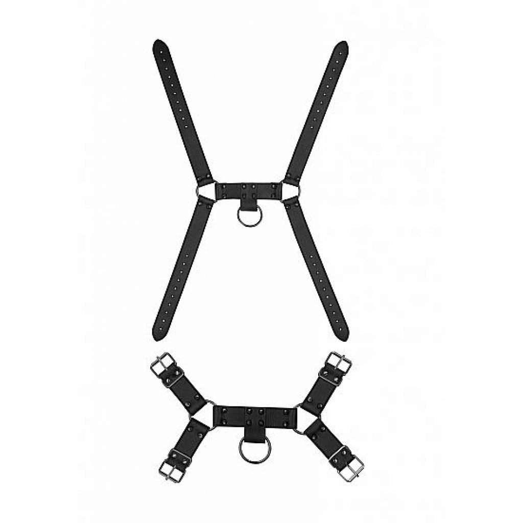 Ouch! Skulls & Bones Male Harness with Spikes Black - Harnesses