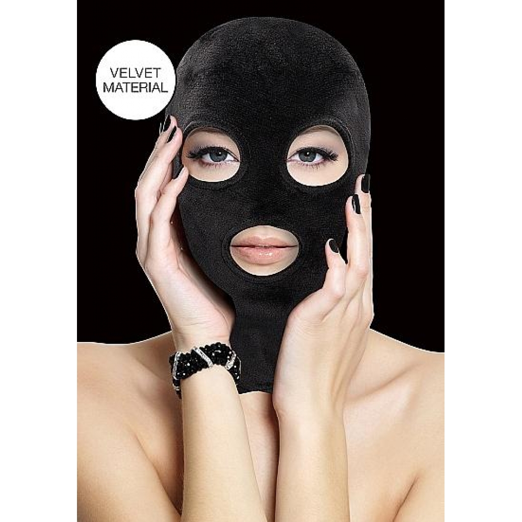 Velvet & Velcro Mask W/ Mouth & Eye Opening Black - Hoods & Goggles