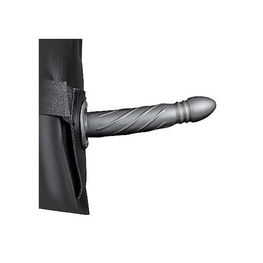 Ouch! Twisted Hollow Strap-on 8in Gunmetal - Hollow Strap-ons