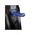 Ouch! Textured Curved Hollow Strap-on 8in Metallic Blue - Harness & Dong Sets