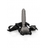 Ouch! Ribbed Hollow Strap-on 8 In W/ Balls Gunmetal - Harness & Dong Sets