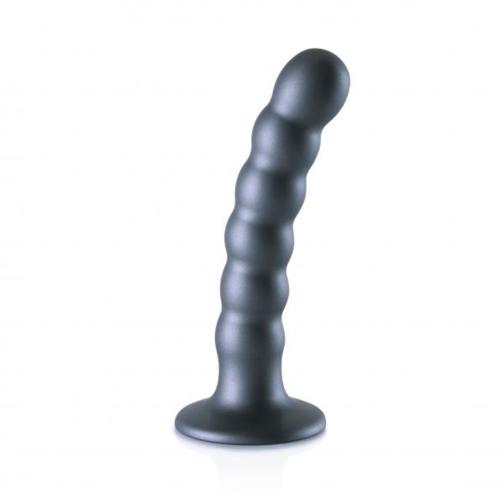 Ouch! Beaded Silicone G-spot Dildo 5 In Gunmetal - Realistic Dildos & Dongs