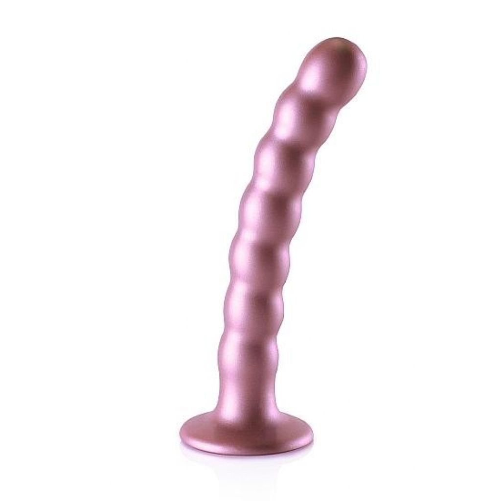 Ouch! Beaded Silicone G-spot Dildo 6.5 In Rose Gold - Realistic Dildos & Dongs
