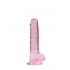 Real Cock 7in Realistic Dildo W/ Balls Pink - Realistic Dildos & Dongs
