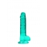 Realrock 7in Realistic Dildo W/ Balls Turquoise - Realistic Dildos & Dongs