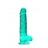Realrock 8in Realistic Dildo W/ Balls Turquoise - Realistic Dildos & Dongs