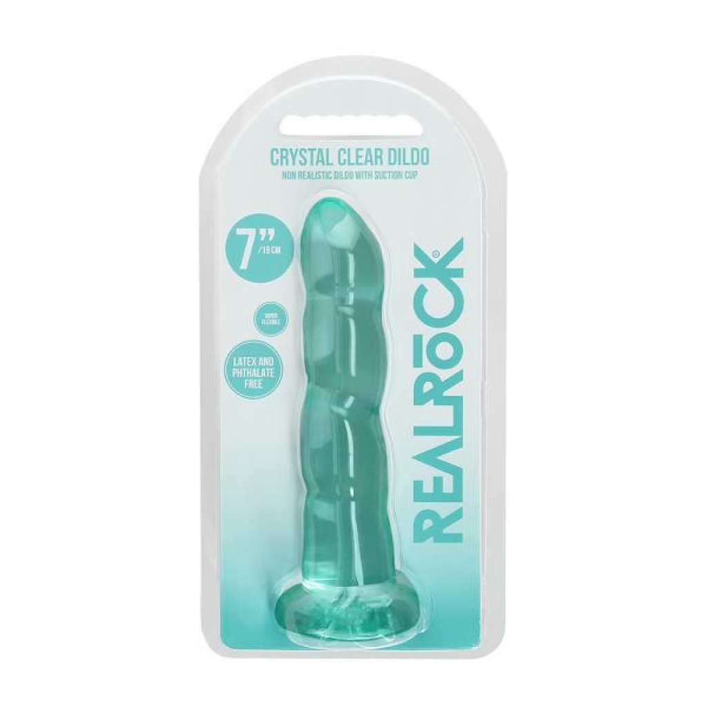 Realrock Non-realistic 7in Dildo Turquoise - Realistic Dildos & Dongs