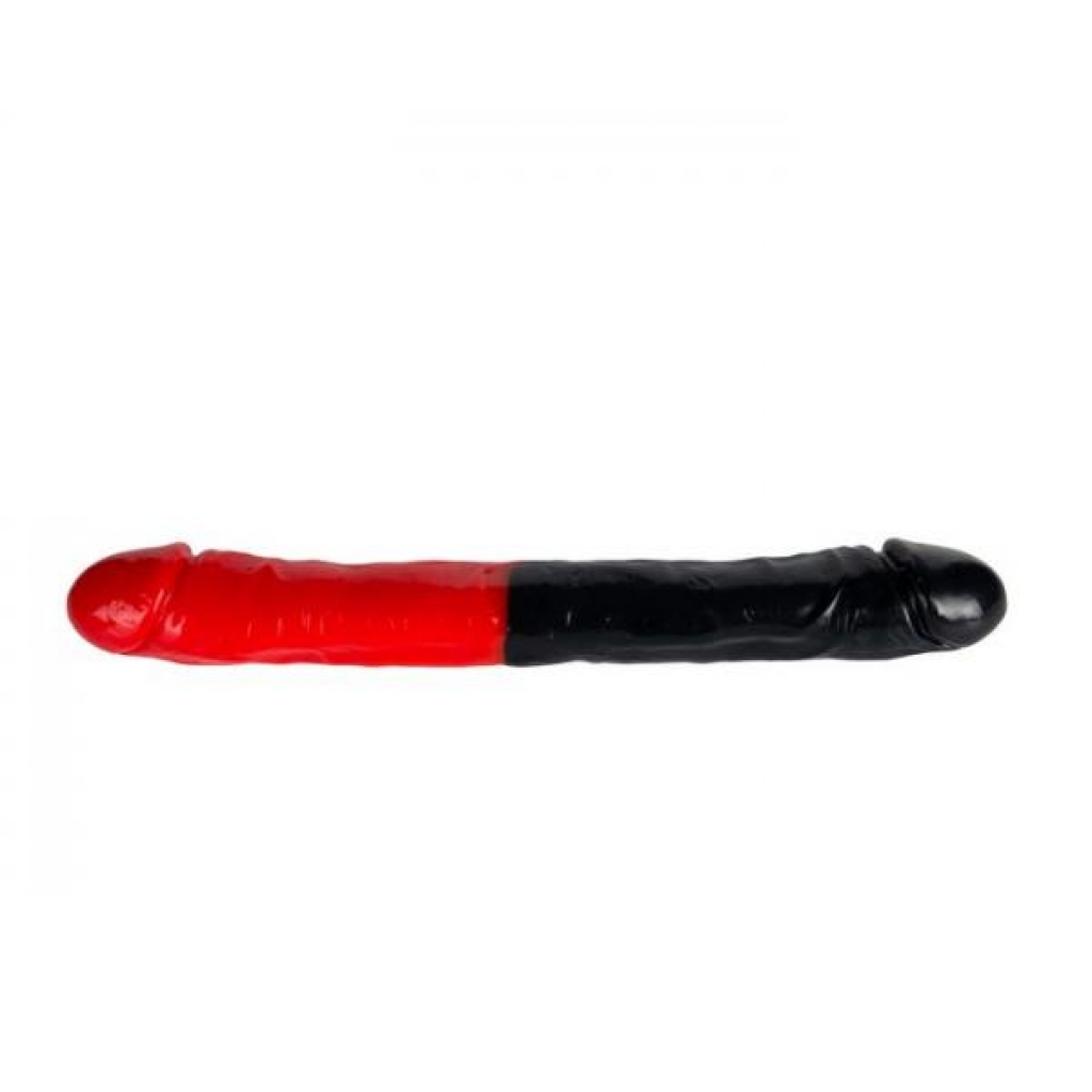 Man Magnet Exxxtreme 17 inches Double Dong Red Black - Double Dildos