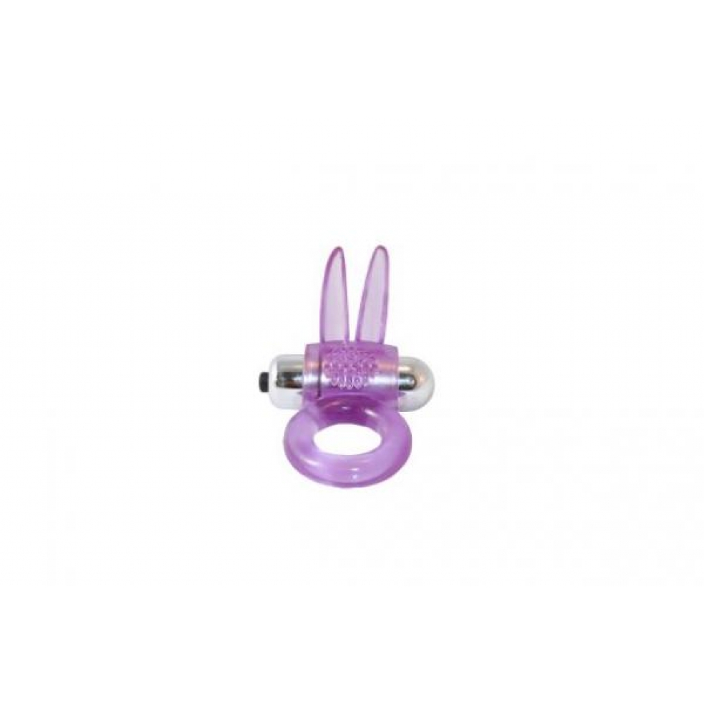 Ribbidy Rabbit Vibrating Cock Ring Purple - Couples Vibrating Penis Rings