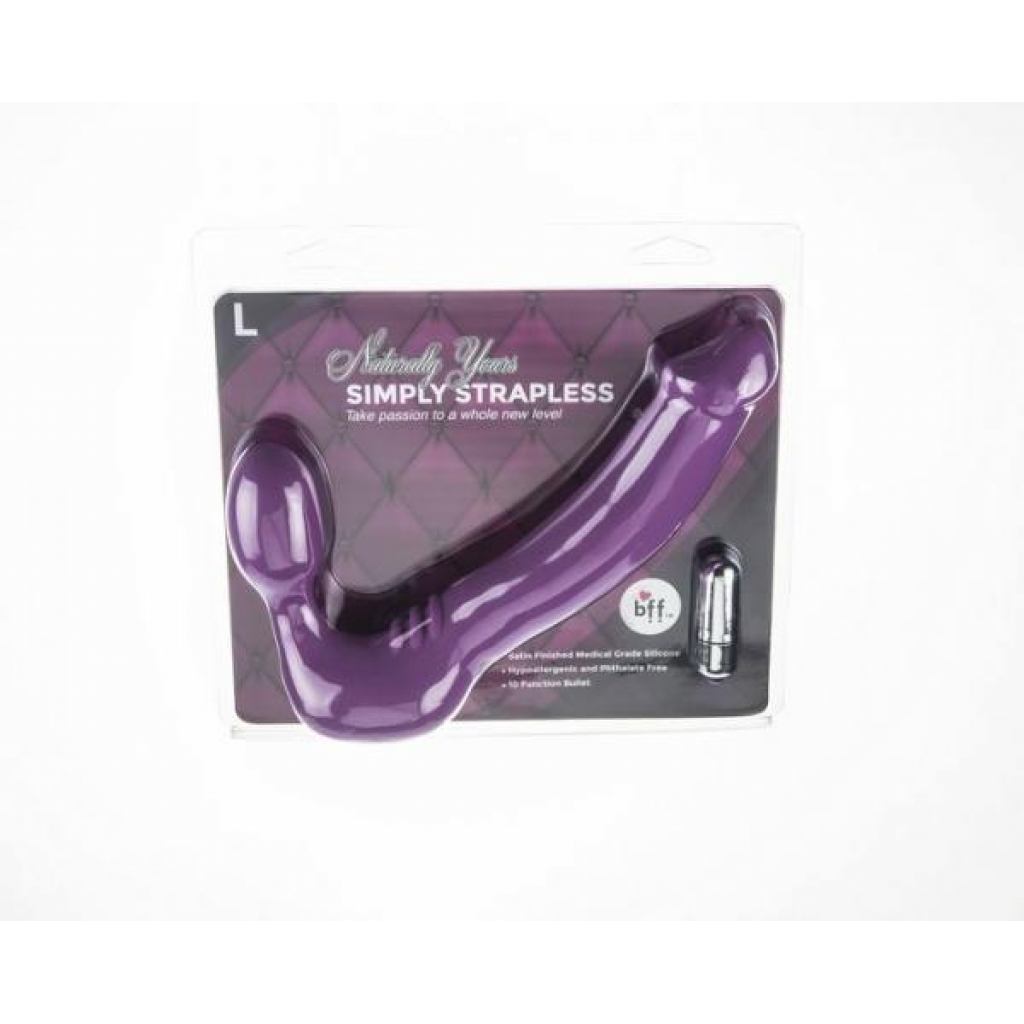 Simply Vibrating Strapless Strap On Large Purple - Strapless Strap-ons