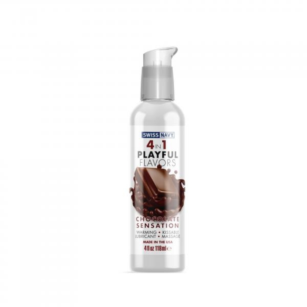 Swiss Navy 4 In 1 Playful Flavors Chocolate Sensation 4oz - Lubricants