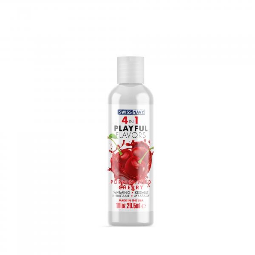 Swiss Navy 4 In 1 Playful Flavors Poppin Wild Cherry 1oz - Lubricants