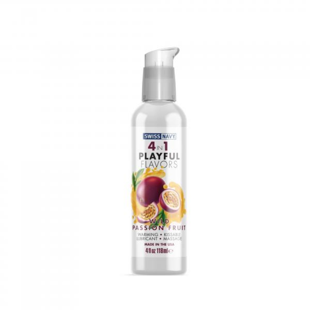 Swiss Navy 4 In 1 Playful Flavors Wild Passion Fruit 4oz - Lubricants