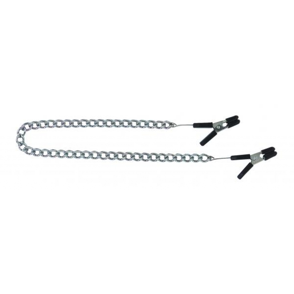 Endurance Jumper Cable Nipple Clamps With Link Chain Silver - Nipple Clamps