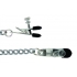 Adjustable Broad Tip Nipple Clamps With Link Chain Silver - Nipple Clamps
