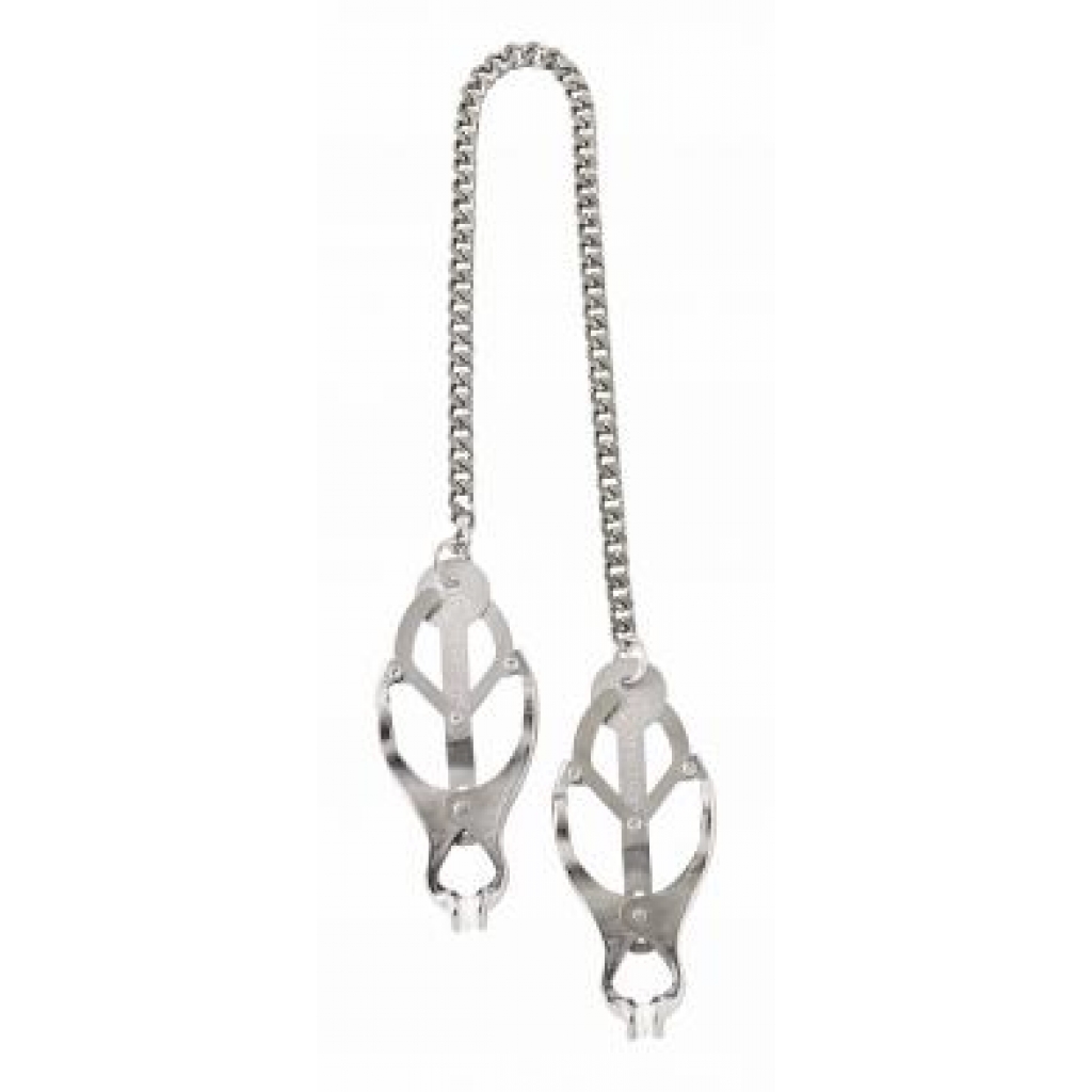 Endurance Butterfly Nipple Clamps With Jewel Chain Silver - Nipple Clamps