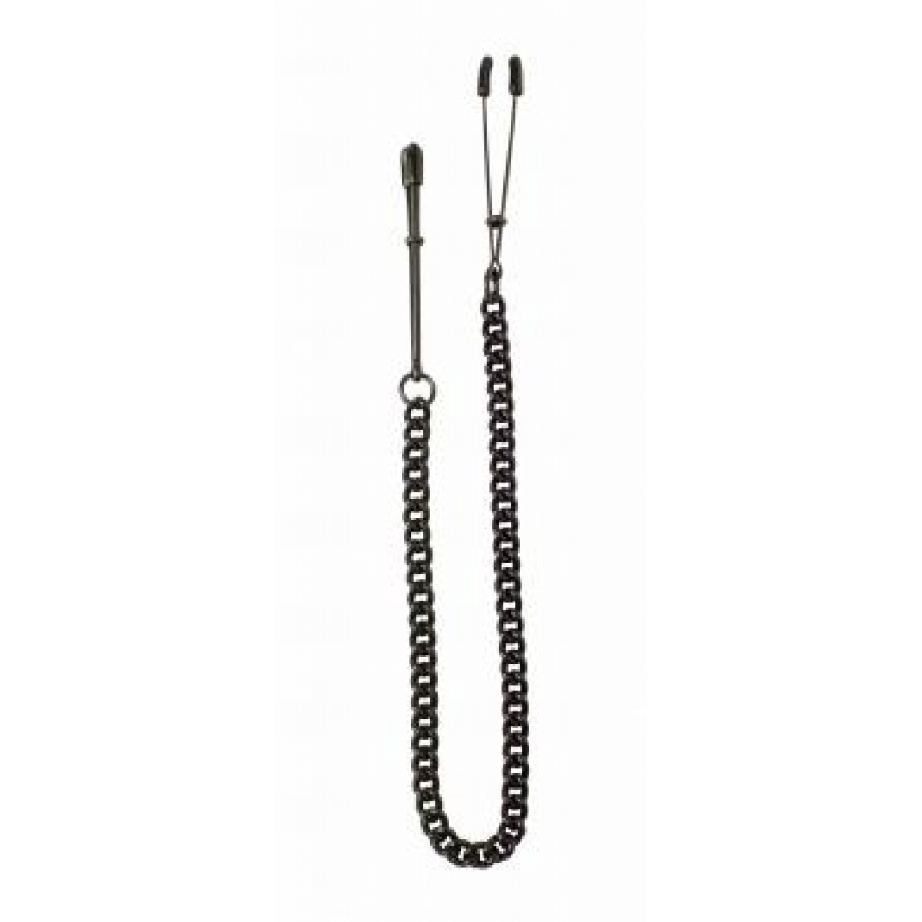 Black Tweezer Clamp W/Link Chain - Nipple Clamps