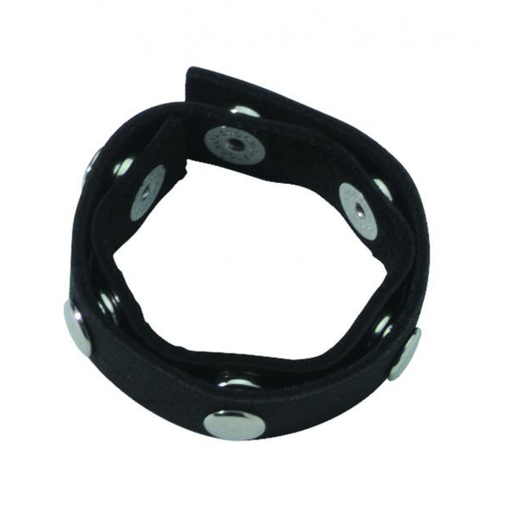 Spartacus Six Speed Cock Ring Black Leather - Mens Cock & Ball Gear